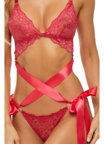 Ensemble 2 pièces dentelle rouge - REN53041-RED